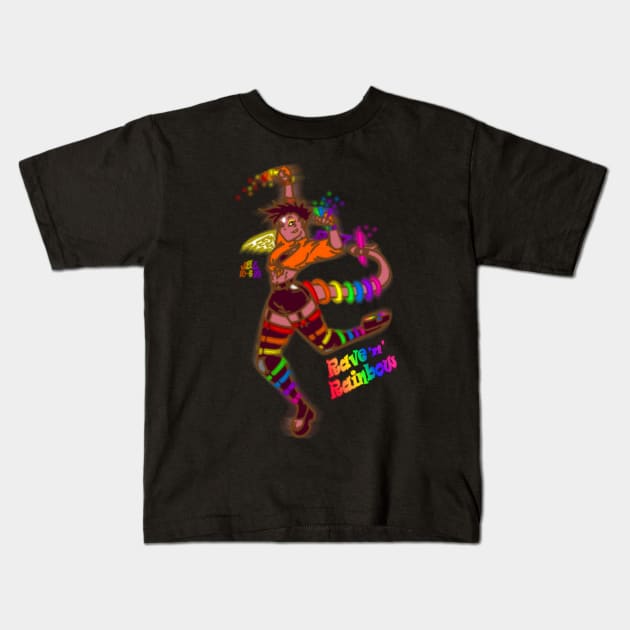 Rave 'n' Rainbow Kids T-Shirt by TeeJay93